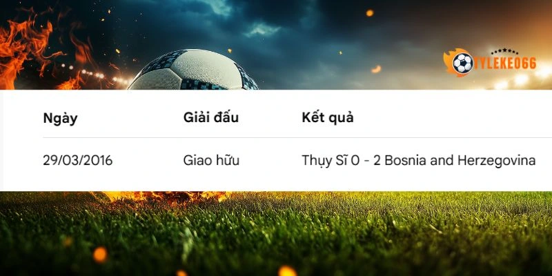 Tỷ Lệ Kèo Nhà Cái Thụy Sĩ Vs Bosnia and Herzegovina - Bảng B World Cup 02h00 19/06/2026 4 Thành tích chạm trán của Thuỵ Sĩ vs Bosnia and Herzegovina